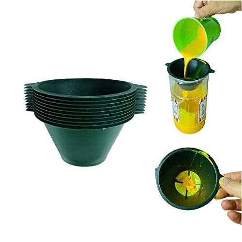 190 Micron Reusable Industrial Nylon Mesh Paint Filter Strainer Funnel Filter Paint/Gutter Oil and Food Residue High Efficient(10CM-diameter-10Pcs)