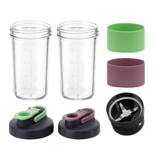 Glass Replacement Cup & Blade Set for 250W Magic Bullet Blender – Compatible MBR Models