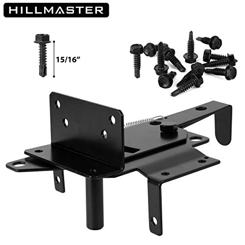 HILLMASTER Black Heavy Duty Self-Locking Gate Latch for Wooden & Metal Fences, Post Mount, 1 Pack