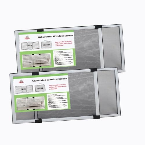 Flyzzz Adjustable Sliding Window Screen 2-Way Aluminum Frame Expandable Fit Windows