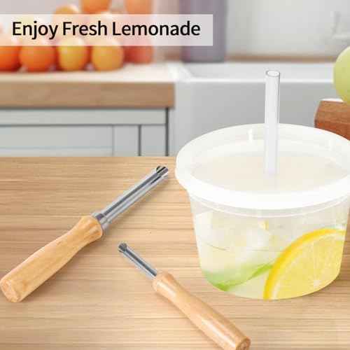 Straw Puncher for Plastic Lids Lemonade, Hole Puncher for Plastic Lids, Lemonade Cup Lid Hole Puncher for Straw (2 Pack)