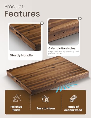 Tidita Walnut 30x22 in Stove Top Cover/Noodle Board for Electric Stovetops, Extra Counter Space