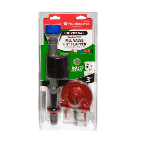 Fluidmaster PerforMAX Toilet Fill Valve & 3-Inch Flapper Repair Kit - Universal for 3 Inch Toilets