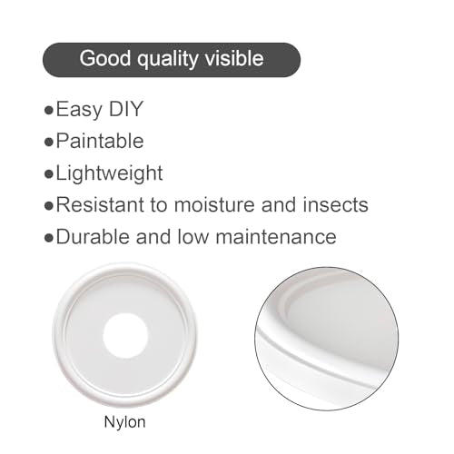 EIFHYT 13-inch White Molded Nylon Ceiling Medallion for Light Fixtures & Fans