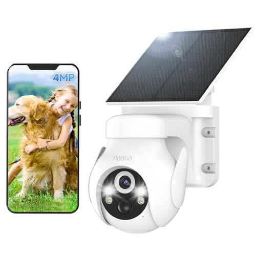 Noorio Solar Camera Outdoor Wireless, 2K 360¡Æ View Camera for Home Security Battery Powered, AI Auto Tracking, Color Night Vision, 2-Way Talk, SD/Cloud Storage