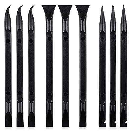 9 Pieces Plastic Scraper Tool Scratch Free Crevice Cleaning Sticker Remover Tool Multipurpose Non Scratch Scrapers for Tight Spaces, Kitchen, Crevices, Auto Detailing, Paint