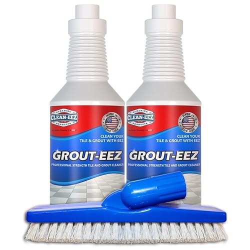 Clean-eez Heavy-Duty Grout Cleaner 2 Pack with Stand-Up Brush - 32 oz