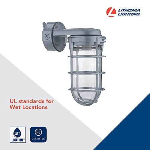 Gray 150W Vapor Tight Wall Sconce Light - Industrial LED Fixture for Indoor & Outdoor Use