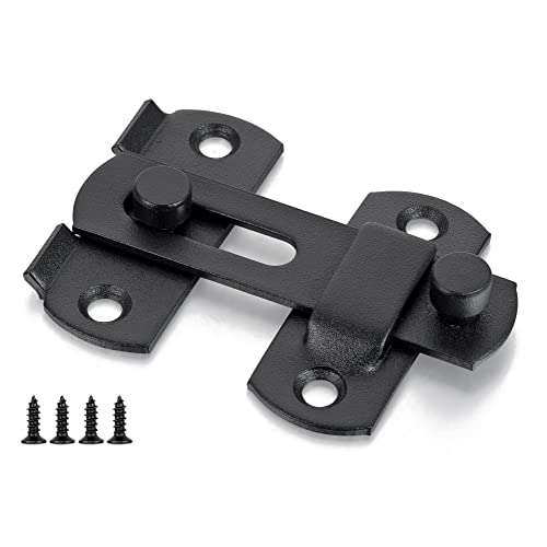 INIRET 2 Pack Matte Black Stainless Steel Barn Door Latch Bi-fold Lock Small