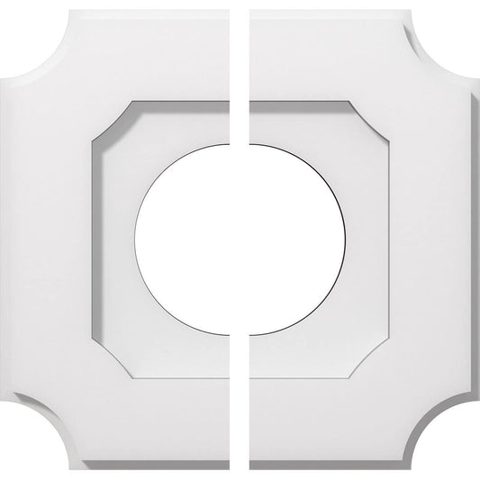Ekena Millwork CMP12LE2-05000 Locke Architectural Grade PVC Contemporary, Two Piece Urethane Ceiling Medallions 12"OD x 5"ID x 7"C x 1"P