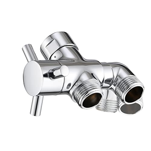 PDPBath Chrome 3-Way Shower Diverter Valve Brass 1/2in Connectors