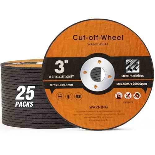 25 PCS 3 Inch Cut Off Wheels Metal and Stainless Steel Cutting Wheel for Angle Grinder 3"x1/16"x3/8"Cutting disc Die Grinder Cut Off Wheel Fits Angle Grinder Air Tool