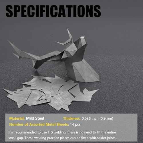 Deer Head Mild Steel welding practice kit, Welding Coupons, Welding Training Metal plates Suitable For TIG, MIG, Gas, Arc, Stick, DIY Welding Practice Kit£¨15 pcs£©