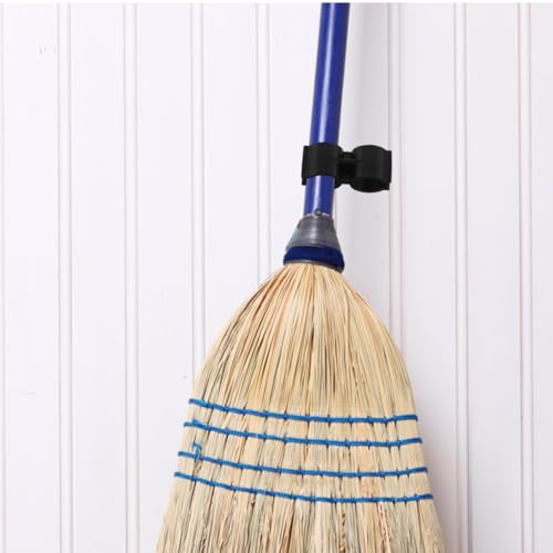 VOSAREA 4PCS Double Pipe Clamp Plastic Top Pole Clips Holder for Dustpan and Broom Connection Inner Tube Fastener for Boat and Home Use Pole Clamps Accessories