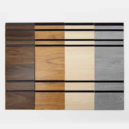 Art3d 4-Pack Glue-On Wall Panels Sample, Wood Grain Texture Interior Wall Decor, Recycled Polystyrene Wainscoting Panels,Earth Sample