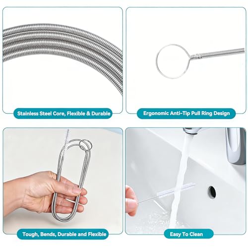 GDOMI 2-Pack 80-Inch Flexible Drain Brush for AC, Refrigerator & Ice Maker Lines