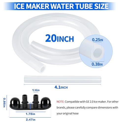 GE Opal Ice Maker Drain Tube Kit - Silicone Water Line Replacement for Nugget Ice Maker