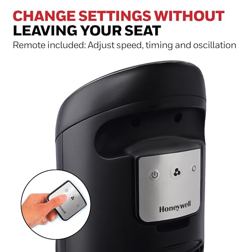 Honeywell QuietSet Oscillating Tower Fan 8 Speeds Remote Control Black HYF290B
