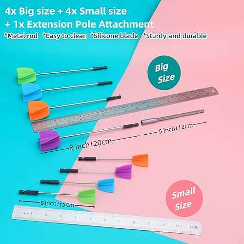 4/Large+4/Small Sizes Silicone Resin Mixer Paddles,Reusable Reusable Paint and Resin Mixer Paddle to Mix Epoxy Resin, Paint, Ceramic Glaze and Reduce Bubbles - Paint Mixer for Drill (4/Large+4/Small)