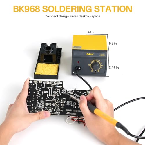 Bakon BK968 Soldering Station, 90W Soldering Station kit with 5 Soldering Iron Tip,Integrated Ceramic Heating Core, Temperature Range 392¢µ~896,Automatic Sleep Mode