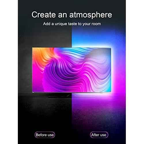 LED Lights for TV, 16.4ft LED Lights for 45-75 Inch TVs, RGB TV Backlight Behind, Music Sync Bluetooth APP & Remote Control Strip Lights USB Powered for Bedroom, Gaming, Home D?cor