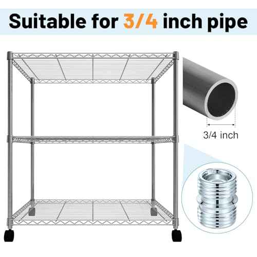 8 Pcs Coarse Thread Connectors 3/4 Inch Wire Shelving Pole 16 Teeth Wire Shelf Fittings Metal Shelf Unit Replacement Accessories for Wire Rack Poles Metal Shelving Parts