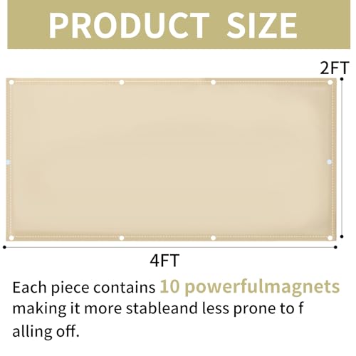 Torixqi 4 Pack Fluorescent Light Covers - Warm Yellow Magnetic Ceiling Shades 4x2ft