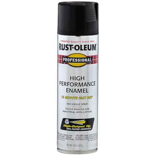 Rust-Oleum 7578838-6PK Professional High Performance Enamel Spray Paint, 15 Oz, Flat Black, 6 Pack
