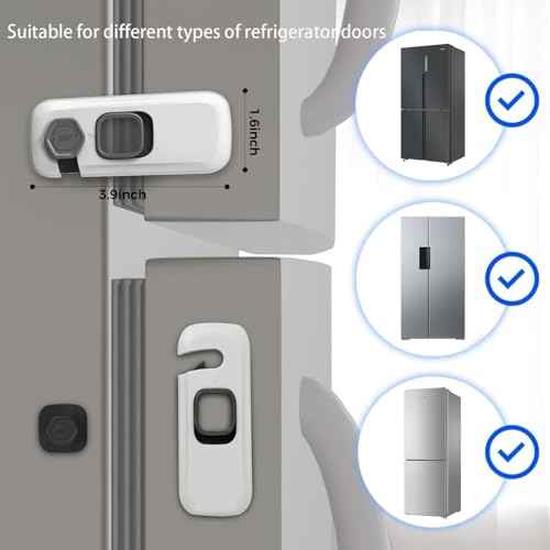 5Pack Child Proof Refrigerator Lock,Fridge Locks for Kids with Sticky Adhesive Pads,Baby Safety Locks for Fridges, Cabinets, Drawers, Double Doors and More (5 Pack)