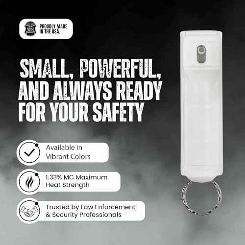 Police Magnum Keychain Pepper Spray Flip Top Safety 1 Pack 1/2oz - Maximum Heat Strength OC with Dye- Tactical Small Compact Case Holder- for Women & Men's Self Defense- Made in The USA