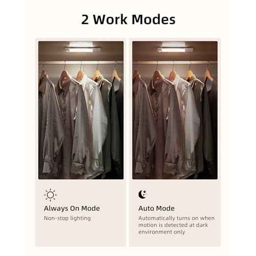 EZVALO 3 Pack 7¡± Motion Sensor Light Indoor, Wireless Under Cabinet Lighting, 30 LED Rechargeable Closet Lights, Dimmable, 3 Color Temperatures, Counter Lights for Wardrobe, Pantry, Bedroom, Kitchen