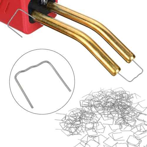 Wakauto 500pcs Hot Staple Repair Machine Plastic Welding Hot Stapler Car Auto Bumper Repair Pre Cut for All Cars Flat Angle 0.8mm