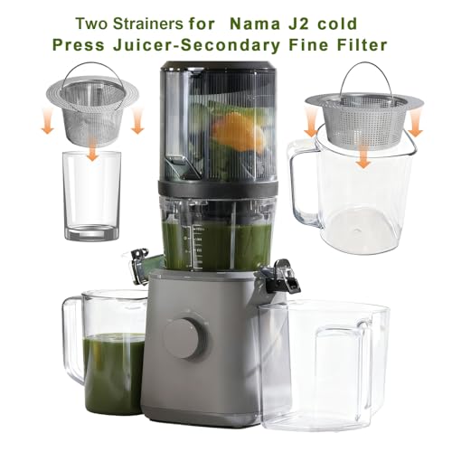 Moruiero 2Pack Pulp Strainer for Nama J2 Cold Press Juicer - 5.5" & 4.2" 304 Stainless Steel