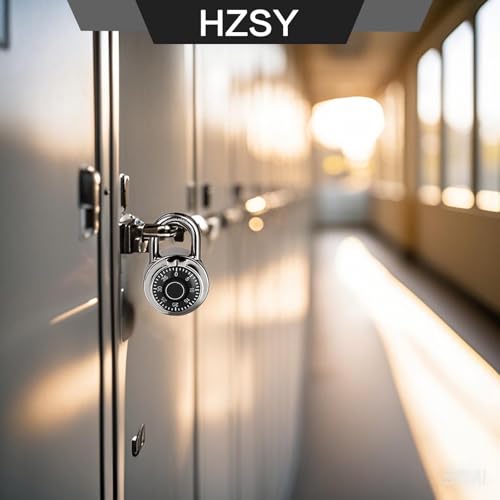 HZSY 1 Pack Black Combination Padlock with Preset 3-Digit Code, 2-Inch Body