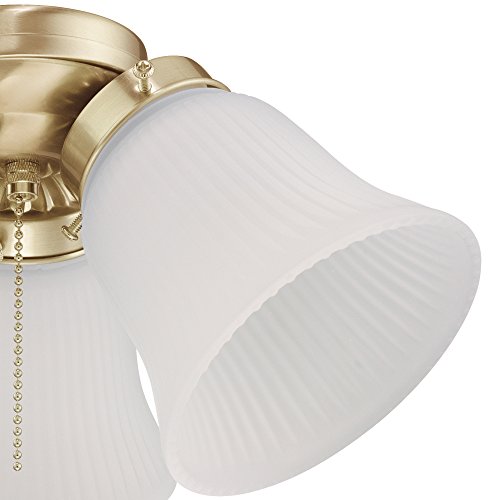 Westinghouse 7784500 Three-Light Led Cluster Ceiling Fan Light Kit, Polished Brass Finish with Frosted Ribbed Glass , Polished Brass
