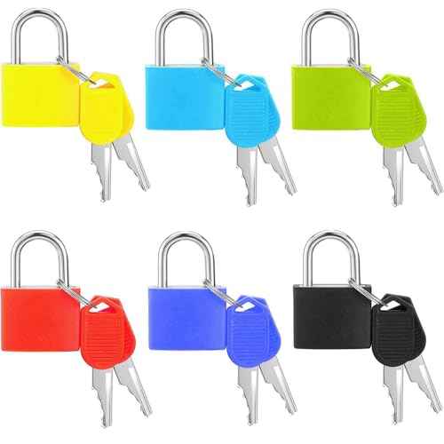 6 Pcs ?????????????? ?????????? ???????? ??????, Mini Key Locks for Lockers, Metal/Multicolor Small Locks with Keys, Perfect for Securing Backpacks, Boxes, School, and More