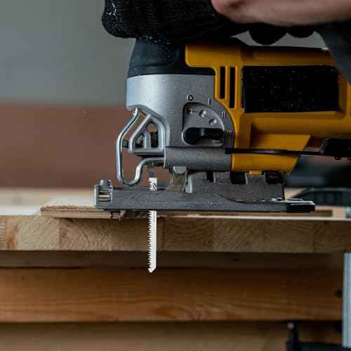 Jigsaw Blades T Shank, 20Pcs T101AO Jig Saw Blades Set for Wood, 3.2 Inch T-Shank Replacement Blade for Wood, Plastic, Curved Scrolling Fine Finish Cutting(Black)