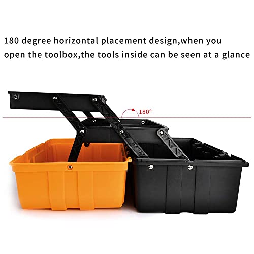 17-Inch Three-Layer Plastic Storage Box/Tool Box/Sewing Box Organizer, Multipurpose Organizer and Portable Handled Storage Case for Art Craft and Cosmetic (Style A)