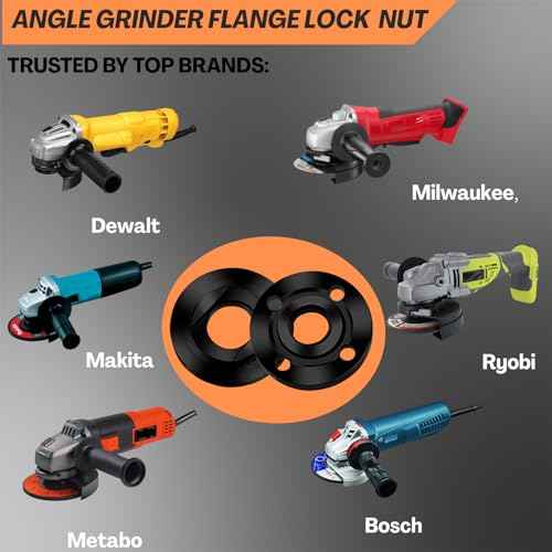 Angle Grinder Wrench Adjustable and Nut Kit (5PCS) ? 5/8-11 Lock Nut Fits Dewalt, Milwaukee, Makita, Ryobi, Bosch 4.5"/5"/7" Grinders for Quick Nut Removal & Disc/Wheel Replacement