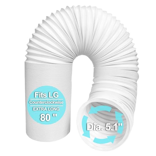 Qualward 5.1 Inch Anti-Clockwise Portable AC Exhaust Hose, 80-Inch Expandable Vent Tube