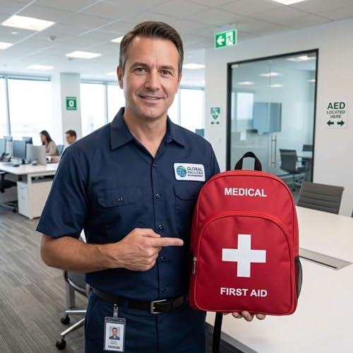 Red NOVO First Aid Backpack Empty Emergency Medical Bag - 16x12x6