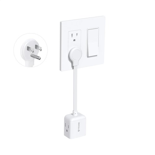 TROND Flat Outlet Extender with 6 Inch Cord - ETL Listed Flat Plug Extension Outlet Splitter Adapter, Electrical 3 Way Multi Wall Plug Extender for Home Office Dorm Room Cruise Ship Travel, White
