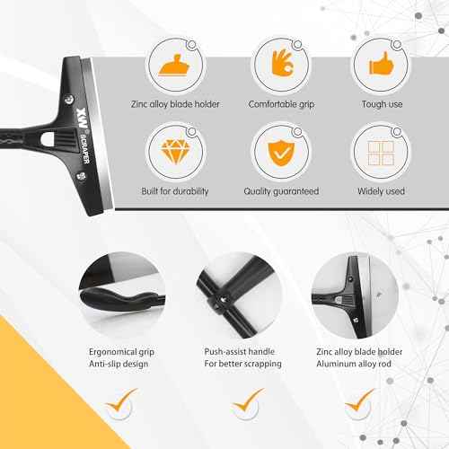 XW 2-pack Heavy Duty Wide Razor Blade Scraper with Push-assist & Plastic Blade Scraper Set with Extra 23 pcs Replacement Blades Included