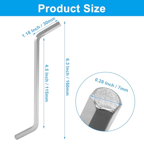 Garbage Disposal Wrench 2-Pack Hex Unjam Tool | 6.3in, 7mm Wide Hex