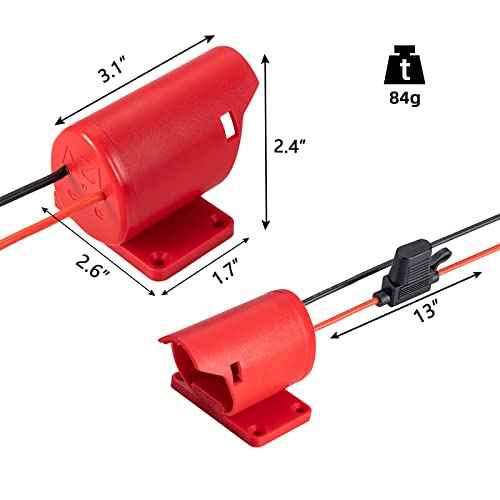 Power Wheel Adapter Compatible for Milwaukee 12V Battery with Fuse & Wire terminals, Power Connector for Robotics, DIY use, Work for 48-11-2420 48-11-2411