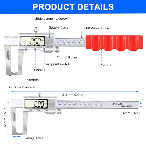 Disc Brake Rotor Micrometer,Digital Caliper Measuring Tool for