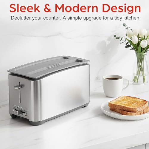 iplusmile Silicone Toaster Top Cover 27.4x10.4cm Universal Dust Lid for 4-Slice & Wide Slot 2-Slice Toasters