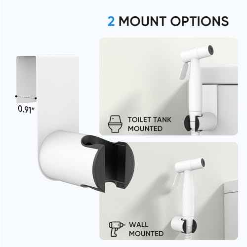 Arofa Matte White Bidet Sprayer for Toilet, Handheld Jet Sprayer Adjustable Water Pressure Muslim Shower with Bidet Hose, Bidets Faucet for Existing Toilets Cloth Diaper Spray for Baby/Feminine Wash