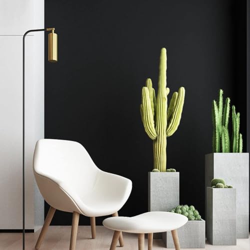 Arthome 17x120 Black Matte Peel and Stick Wallpaper - Removable Vinyl Contact Paper for Cabinets & Walls