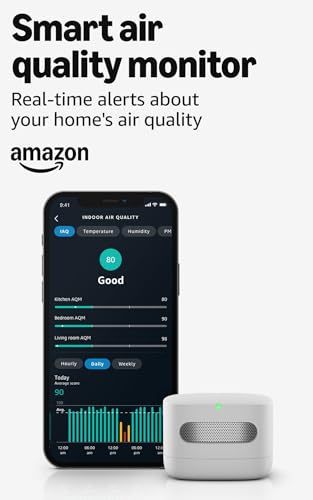 1-Pack Alexa Compatible Smart Air Quality Monitor - Detects Temperature, Humidity, CO, PM2.5, VOCs